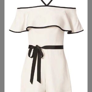 Alexis white romper w/ black trim - worn twice